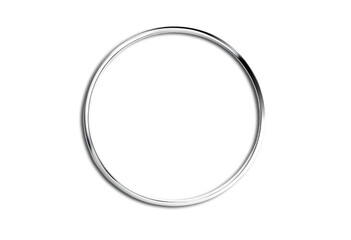 Modern Metallic Round Frame in Shiny Silver Finish and Flawless White Background for Elegant Design Projects Transparent PNG Format Image File