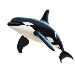 Obraz premium Realistic Killer Whale (Or-ca) Isolated on Transparent Background
