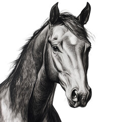 Obraz premium Realistic Black Horse Portrait on Transparent Background