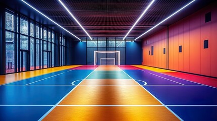 Vibrant Indoor Futsal Court Design for Modern Sports Facilities