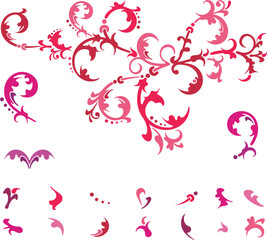 Floral ornamental arabesque designs vector set in traditional Oriental style. Colorful luxury vintage page decorations, great for backgrounds, wedding invitations, greeting cards, wallpapers.