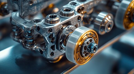 Intricate Macro View of Mechanical Components in Action