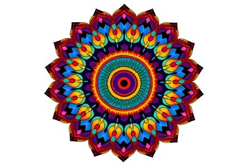 Vibrant Colorful Mandala Design for Art and Decor