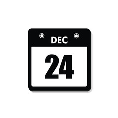 calender icon, 24 december icon with white background