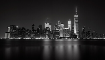 Obraz premium Illuminated NYC Skyline at Night