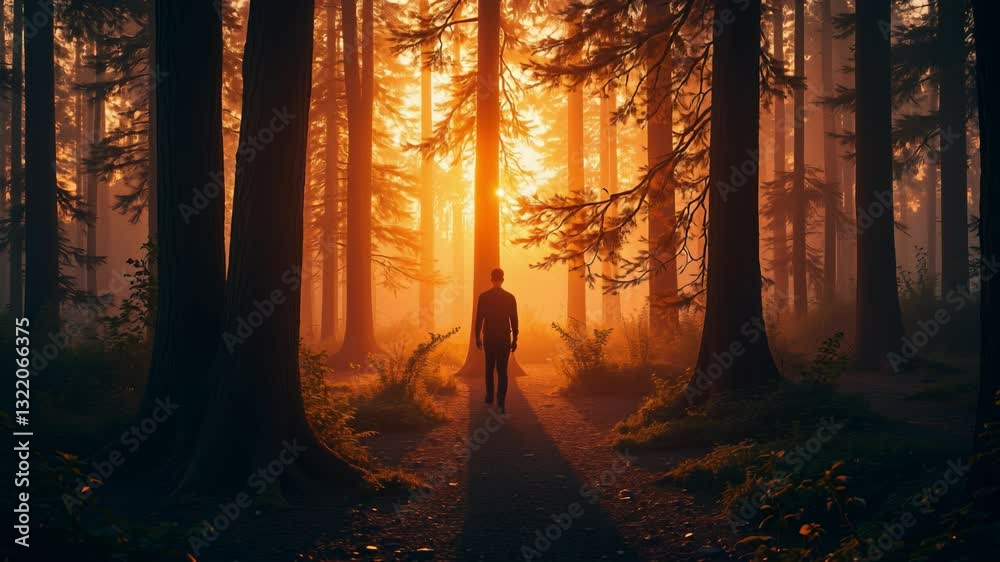 Aufkleber as sun sets and casts eerie shadows upon dense woodland, a profound sense of introspection washes ov
