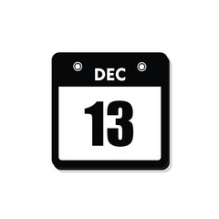calender icon, 13 december icon with white background