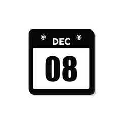 calender icon, 07 december icon with white background