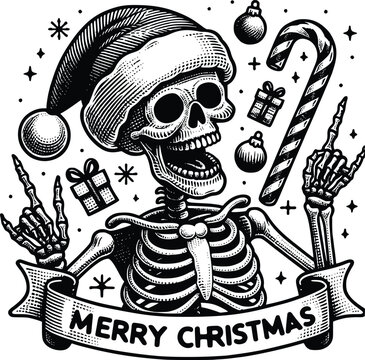 Funny Skeleton Christmas SVG &ndash; Spooky & Festive Holiday Design