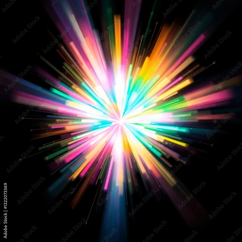 Canvas Prints colorful lines splash abstract isolated on dark