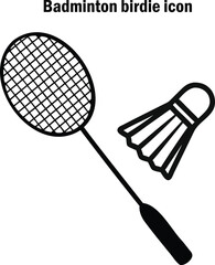 shuttlecock and racket combo icon vector illustration  for various uses
