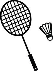 shuttlecock and racket combo icon vector illustration  for various uses