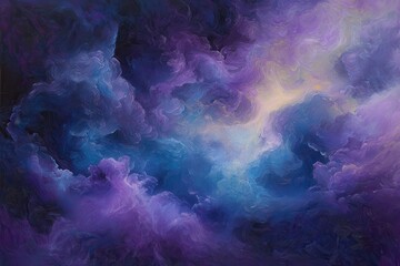Serene Abstract Clouds in Vibrant Purple and Blue Hues