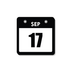 calender icon, 17 september icon with white background