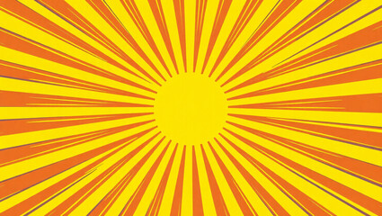 Obraz premium Stylized Radiant Sunburst Design – Vibrant Yellow and Orange Rays