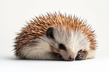 Fototapeta premium Hedgehog with beautiful quills resting peacefully on a surface