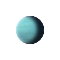 Planet Uranus isolated on transparent background. 3D rendering
