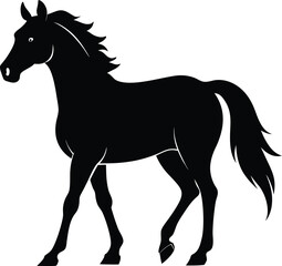 Morgan Horse Silhouette, Horse Silhouette Icon Vector