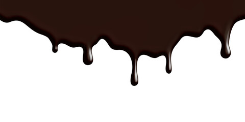 Stylized dripping chocolate over transparent background