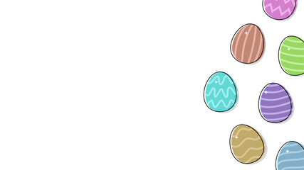 Easter theme blank background with colorful eggs