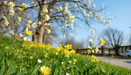 Spring Blossoms and Daffodils