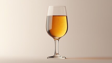 Empty wine glass, studio shot, golden liquid