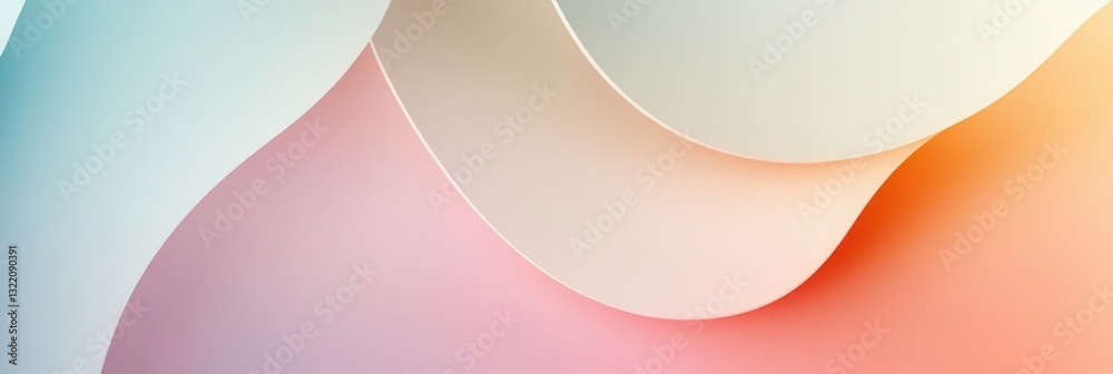 Poster Modern minimalist design with soft pastel geometric shapes creating an elegant and serene atmosphere for creative projects