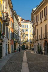 Street in Brera district in Milano city.