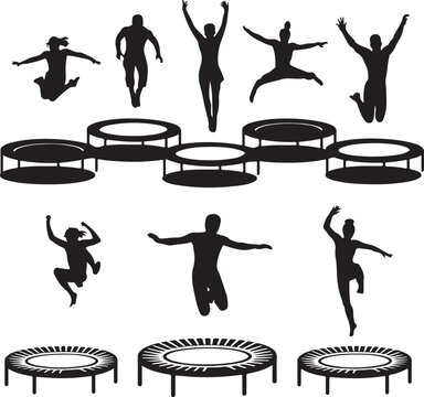 Trampolining silhouettes