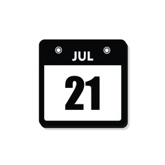 calender icon, 21 july icon with white background