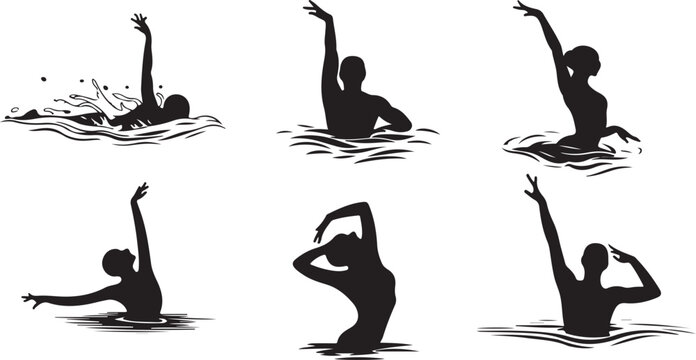 Synchronized Swimming silhouettes