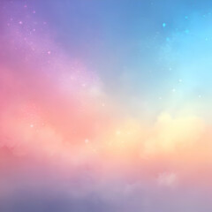 Dreamy Pastel Sky with Sparkling Stars.