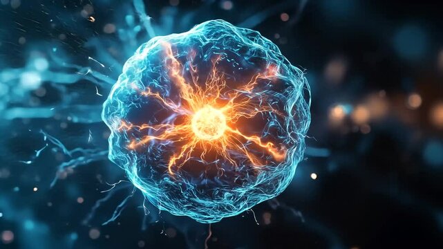 Subatomic Storm of Protons and Electrons in Vibrant Colors