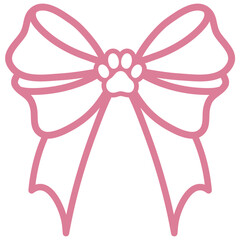 Bow with Paw Print