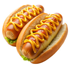 hot dog with mustard