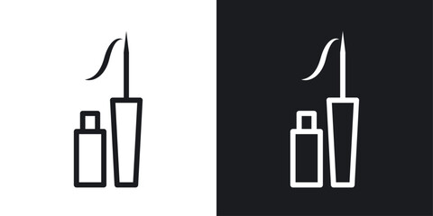 Eyeliner icon setin black and white stroke lines