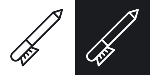 Eyeliner icon set in black and white stroke lines