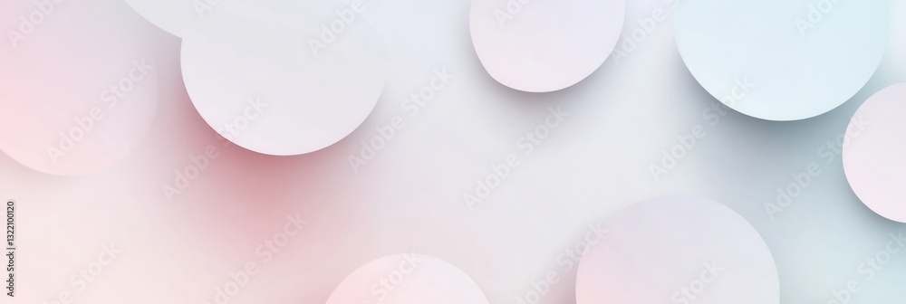 Poster modern minimalist background featuring soft geometric shapes in light pastel tones for creative desi