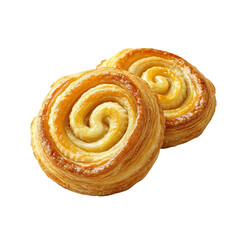 Golden Palmier Puff Pastry Cookies isolated.