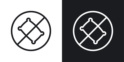 No pillow sign set in black and white stroke lines
