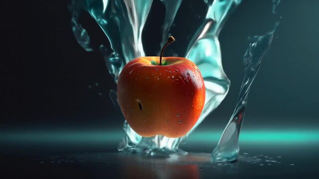 Orange trifft auf Wasser mit dynamischem Spritzer