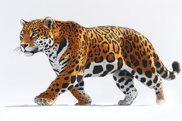 Obraz premium a jaguar in motion, with a powerful build and characteristic spotted fur. 