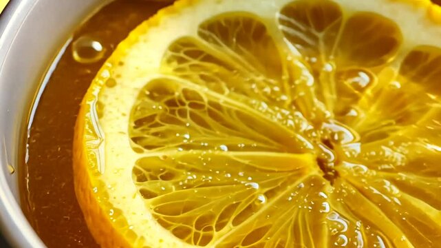 Erfrischender Zitronenscheiben in hei&szlig;em Tee