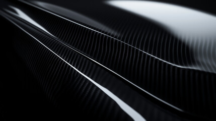 Dark Carbon Fiber High-Tech Background with Glossy Finish