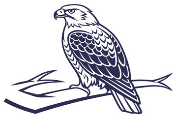 Fototapeta premium Falcon Vector Art on White Background. Stunning Bird Illustration