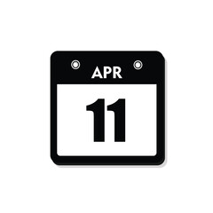 calender icon, 11 april icon with white background