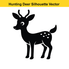 Deer Hunting Silhouette Vector Art Wild Adventure Design.