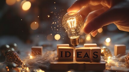 Illuminating concepts, A radiant lightbulb symbolizing innovation and insights