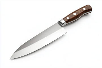 Fototapeta premium Sharp kitchen knife with wooden handle for precise chopping and slicing