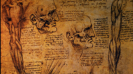 Leonardo da Vinci Anatomy Art Drawing